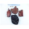 Image 1 : -1 Bucheimer leather belt holster (LIGHT BROWN) -1 leather revolver pancake belt holster (BROWN) -1