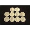 Image 2 : 10 ASSORTED 1940'S MERCURY DIMES