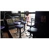 Image 1 : 7 BLACK WITH PURPLE LEATHER SEAT SWIVEL BAR STOOLS