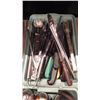 Image 3 : 2 TRAYS OF VARIOUS LADLES, KNIVES, SPOONS, ETC.