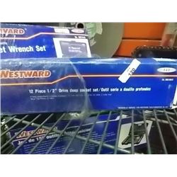 NEW WESTWARD SOCKET SET - 12 PIECE - ½" DRIVE - SEALED PACKAGE