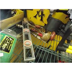 LOT OF MISC - LEVEL - VINTAGE WOOD BRACES ETC