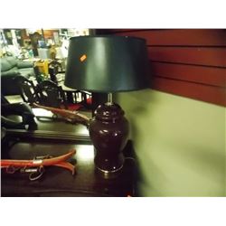 TABLE LAMPS - BURGANDY - 2 TTL - BLACK SHADES
