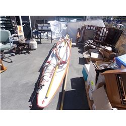 WINDSURFING SAIL BOARD - approx 12.5' long x 2.5'  wide - with 15.5' mast and sail- can be used as a