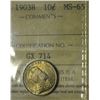 Image 3 : 1903 H 10¢ ICCS MS-65 (TOP 10)