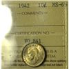 Image 2 : 1942 10¢ ICCS MS-65
