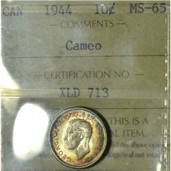 1944 10¢ ICCS MS-65 Cameo