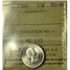 Image 1 : 1960 10¢ ICCS MS-66