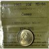 Image 1 : 1965 10¢ ICCS MS-66 Cameo