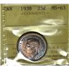 Image 1 : 1938 25¢ ICCS MS-63