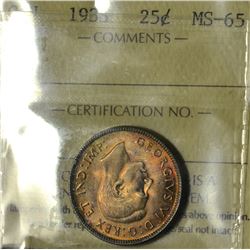 1938 25¢ ICCS MS-65