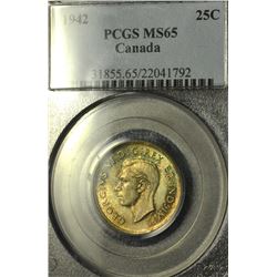 1942 25¢ PCGS MS-65