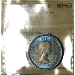 1954 25¢ ICCS MS-65
