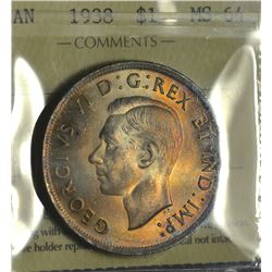 1938 $1 ICCS MS-64
