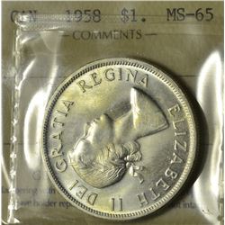 1958 $1 ICCS MS-65
