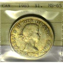 1963 $1 ICCS MS-65
