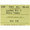 Image 3 : 1965 LB B5 $1 ICCS MS-65 Heavy Cameo