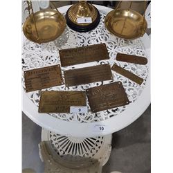 7 Brass Plaques