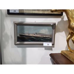 Oil On Board of a Ship Named Raeburn Signed H. Irane