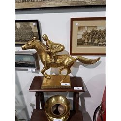 Brass Statue of a Racing Horse