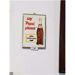 Vintage Original Tin Pepsi Sign
