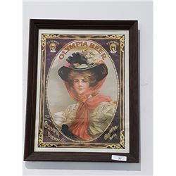 Framed Olympia Beer Advertisement