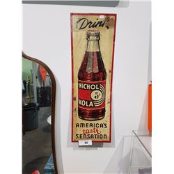 Vintage Original Tin Nichol Kola Signed