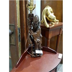 Carved Asian Lamp W/ Slight Damage