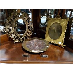 2 Brass Frames and Brass & Copper Plate