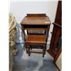 Image 1 : Walnut Telephone Table and Stool