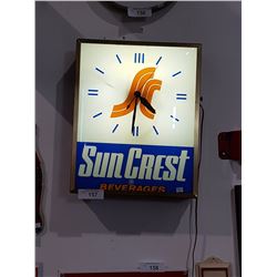Vintage Original Sun Crest Bubble Glass Clock