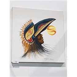 Native Painting Signed Garnet Tobacco