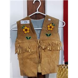 Native Beaded Deerskin Vest