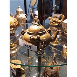 Early Asian Brass Figural Teapot
