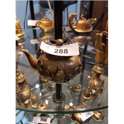 Early Asian Brass Figural Teapot