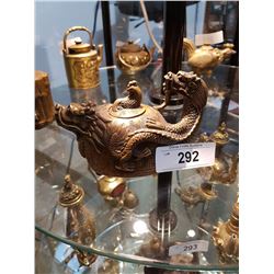 Early Asian Brass Dragon Teapot