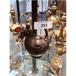 Early Asian Brass Dragon Teapot