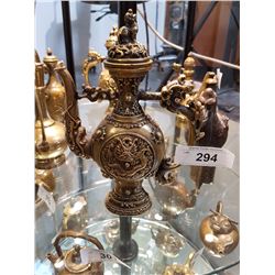 Early Asian Brass Teapot W/ Dragon Motiff