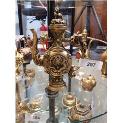Early Asian Brass Teapot W/ Dragon Motiff
