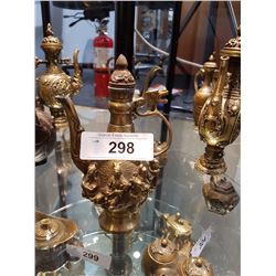 Early Asian Brass Figural Teapot