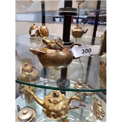 Early Asian Brass Round Teapot