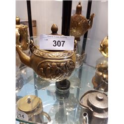 Early Asian Brass Figural Teapot