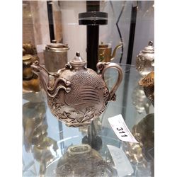 Early Asian Brass Figural Teapot