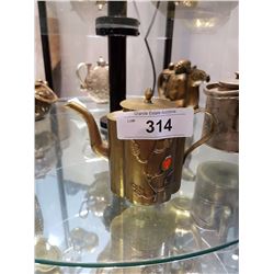 Early Asian Brass Figural Teapot