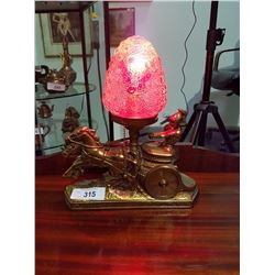 Art Deco Brass Chariot Lamp
