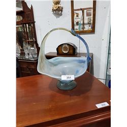 Large Art Glass Basket