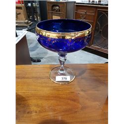 Cobalt Art Glass Compote
