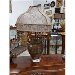 Asian Brass & Enamel Table Lamp
