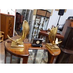Pair of Large Brass Fish Book Ends