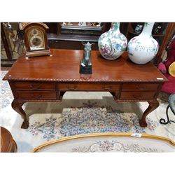 Carved Mahogany Desk W/ Ball & Claw Feet